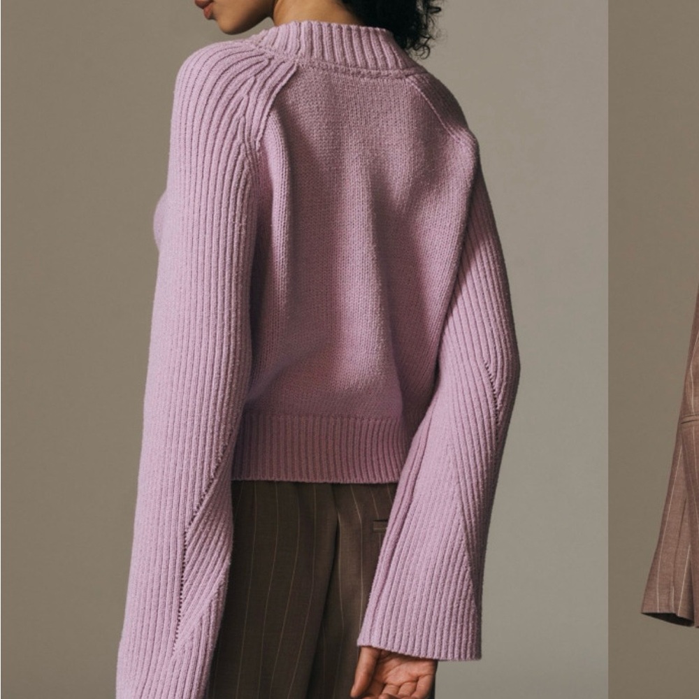 Anthropologie Lilac V-Neck Sweater - Picture 2 of 6